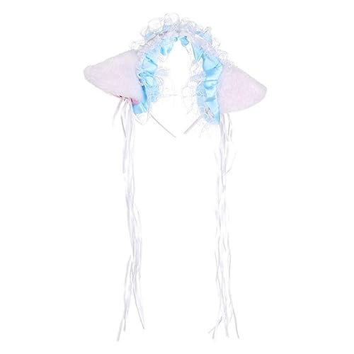 YIZITU Plissierter Haarreif in Ohrform mit Glocken, für Cosplay, Party, Fotoaufnahmen, Halloween, Kopfbedeckung für Teenager, Cosplay, Stirnbänder für Damen, Cosplay, Stirnband, Ohrform, Halloween von YIZITU