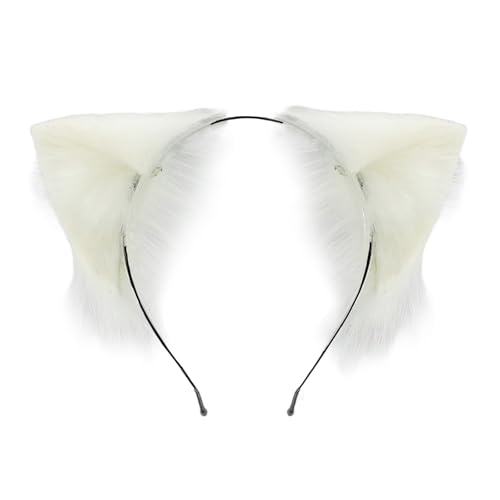 YIZITU Realistische Plüsch-Katzenohren-Haarbänder, weiches Tierohr-Haar-Accessoire für Halloween-Kostüm und Rollenspiele, Veranstaltungen, Karneval, Kostüm, Kopfbedeckung für Damen und Mädchen von YIZITU