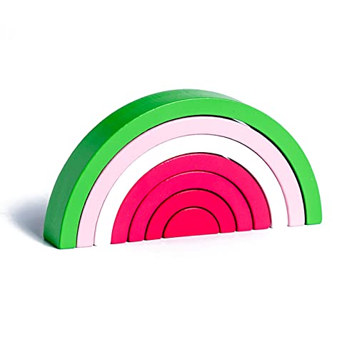 YIZITU Regenbogen Bausteine Gewölbter Stapelspielzeug Für Baby Gehirnentwicklung Brightfolierte Holzspielzeug Vorschulpreißer Brettspiel Spielzeug Für Kinder Kinder Holz Kleinkindspielzeug Spielzeug von YIZITU
