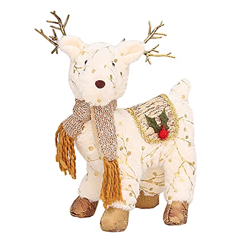 YIZITU Rentier mit Schal Elch Puppen Plüsch Elch Winter Dekor Weihnachten Regal Sitter Plüschpuppe Handgemacht (mit Schal YIZITU Rentier mit Schal Elch Puppen Plüsch Elch Winter Dekor Weihnachten Regal Sitter Plüschpuppe Handgemacht (mit Schal von YIZITU