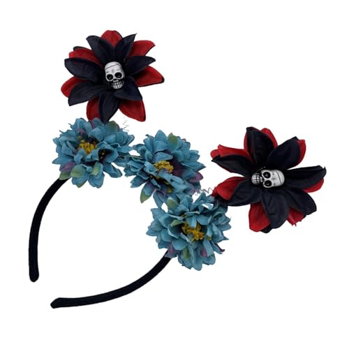 YIZITU Rose Hexe Kostüm Haarreifen Dunkle Blume Schädel Haarstyling für Live-Show-Stirnband für Karneval YIZITU Rose Hexe Kostüm Haarreifen Dunkle Blume Schädel Haarstyling für Live-Show-Stirnband für Karneval von YIZITU