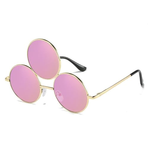 YIZITU Runde Brille mit drei Rahmen für Teenager, Mädchen, Party, bunte Gläser, trendig, modisch, Weihnachten, Maskerade YIZITU Runde Brille mit drei Rahmen für Teenager, Mädchen, Party, bunte Gläser, trendig, modisch, Weihnachten, Maskerade von YIZITU