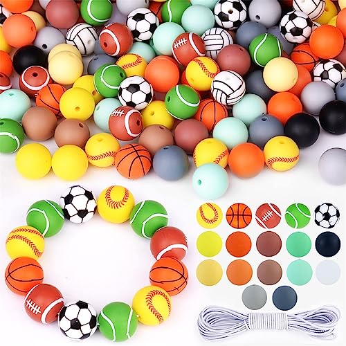 YIZITU Silikonperlen Für Armband Herstellung Anhänger Anhänger Making for Keychain Kit Sportthema Silikonperlenschmuck Schmuck YIZITU Silikonperlen Für Armband Herstellung Anhänger Anhänger Making for Keychain Kit Sportthema Silikonperlenschmuck Schmuck von YIZITU