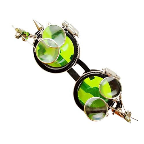 YIZITU Steampunks Brille mit Nieten Mittelalter Brille Retro Steampunks Brille Halloween Cosplay Brille für Mottoparty YIZITU Steampunks Brille mit Nieten Mittelalter Brille Retro Steampunks Brille Halloween Cosplay Brille für Mottoparty von YIZITU
