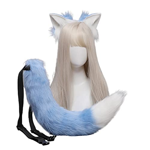 YIZITU Stirnbänder, pelzige Tierohren, Stirnband, Schwanz, Set, Haarreifen für Halloween, Cosplay, Kopfschmuck, Partyzubehör YIZITU Stirnbänder, pelzige Tierohren, Stirnband, Schwanz, Set, Haarreifen für Halloween, Cosplay, Kopfschmuck, Partyzubehör von YIZITU