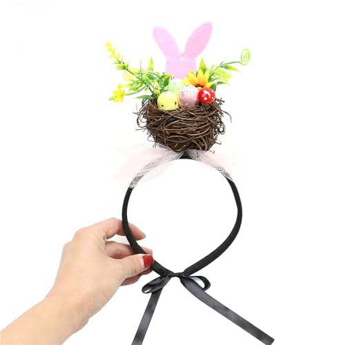YIZITU Stirnband mit Vogelnest, 2023, Ostertag, Make-up, schöne Foto-Requisite, Anti-Rutsch-Stirnband zum Waschen des Gesichts, Haarreifen für Mädchen von YIZITU