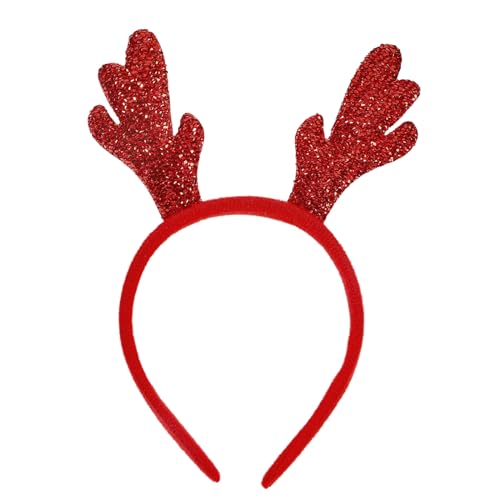 YIZITU Süße Hirschgeweihe Kopfbedeckung Haarband Hairschleife Für Frauen Mädchen Weihnachtsgeschenke Fotografie Props Party Bevorzugt Stirnband von YIZITU