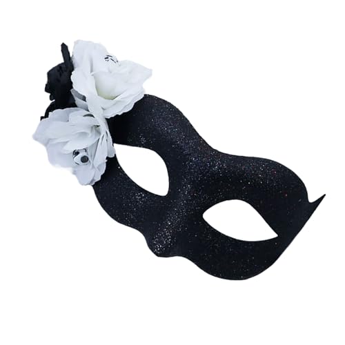 YIZITU Tag der Toten Halloween Party Mexikaner Maskerade Blume mit Totenkopf halbes Gesicht gruselig YIZITU Tag der Toten Halloween Party Mexikaner Maskerade Blume mit Totenkopf halbes Gesicht gruselig von YIZITU