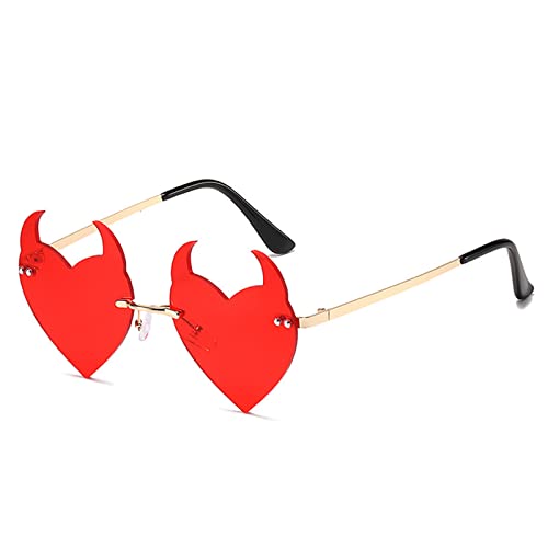 YIZITU Teufelshorn Teufelsherz Halloween Party Brille Halloween Teufel Brille Maskerade Dress Up von YIZITU
