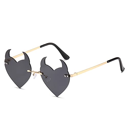 YIZITU Teufelshorn Teufelsherz Halloween Party Brille Halloween Teufel Brille Maskerade Dress Up von YIZITU
