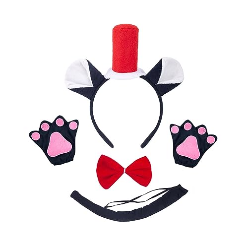 YIZITU Tier-Kostüm-Set für Kinder, schwarze Ohren, Stirnband, Handschuhe, Tutu, Schwanz, Fliege für Halloween, Cosplay, Verkleidung YIZITU Tier-Kostüm-Set für Kinder, schwarze Ohren, Stirnband, Handschuhe, Tutu, Schwanz, Fliege für Halloween, Cosplay, Verkleidung von YIZITU