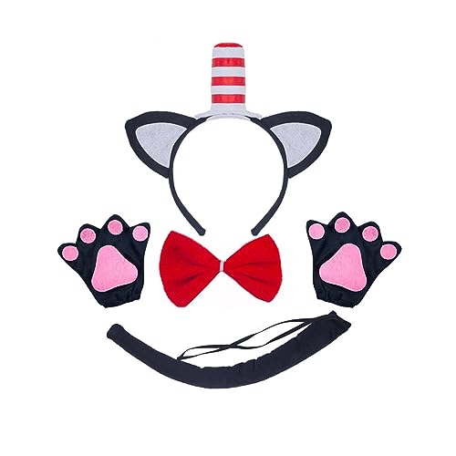 YIZITU Tier-Kostüm-Set für Kinder, schwarze Ohren, Stirnband, Handschuhe, Tutu, Schwanz, Fliege für Halloween, Cosplay, Verkleidung YIZITU Tier-Kostüm-Set für Kinder, schwarze Ohren, Stirnband, Handschuhe, Tutu, Schwanz, Fliege für Halloween, Cosplay, Verkleidung von YIZITU