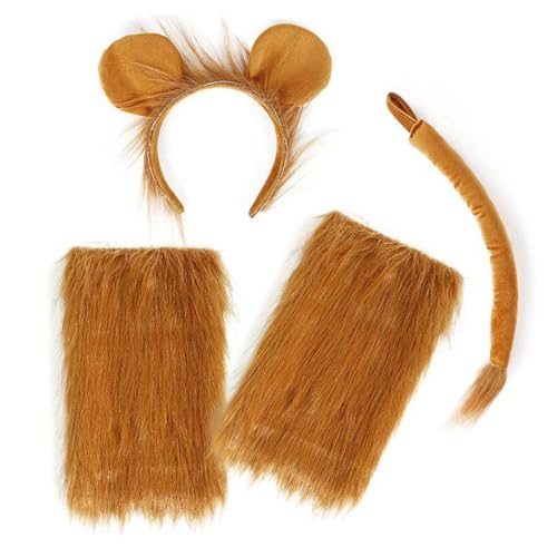 YIZITU Tierohren Stirnband Schwanz Plüsch Handschuhe Elefant Hund Kostüm Set für Kinder Halloween Kostüm Cosplay Party Requisiten Tier Cosplay Kostüm von YIZITU