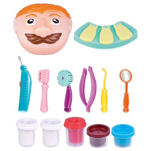 YIZITU Toy Plasticine Clay Toy 2-in-1-Simulations Zahnarzt Cosplay Spielzeug Für Mädchen Jungen Puppenhaus Vorgeben Lernen Plasticine Zu Spielen von YIZITU