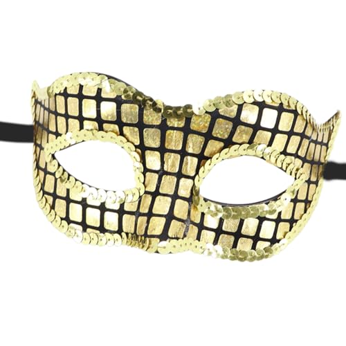 YIZITU Venezianer-Kostüm, Halloween-Kostüm, Karneval, für Damen und Herren, Pailletten, halbes Gesicht, Augenmaskeraden für Damen und Herren von YIZITU