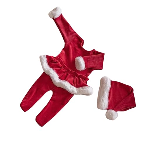 YIZITU Weihnachts-Fotografie-Requisiten, Baby-Fotografie-Kostüm, Kleidung, atmungsaktiv, Urlaubs-Outfit für Säuglinge, 0-6 Monate, Weihnachtsoutfit für Neugeborene von YIZITU