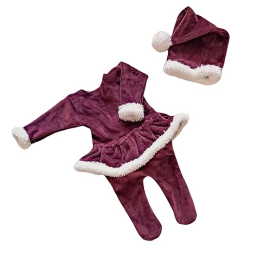 YIZITU Weihnachts-Fotografie-Requisiten, Baby-Fotografie-Kostüm, Kleidung, atmungsaktiv, Urlaubs-Outfit für Säuglinge, 0-6 Monate, Weihnachtsoutfit für Neugeborene von YIZITU