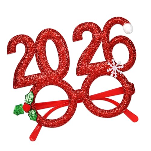 YIZITU Weihnachtsbrillenrahmen 2026 Brille für Weihnachten Urlaub Partys Dekorationen Weihnachtsbrille ohne Gläser YIZITU Weihnachtsbrillenrahmen 2026 Brille für Weihnachten Urlaub Partys Dekorationen Weihnachtsbrille ohne Gläser von YIZITU