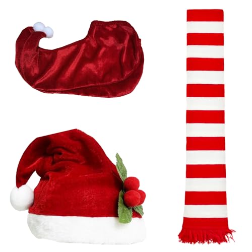 YIZITU Weihnachtskleid Cosplay Zubehör Set Weihnachten Party Weihnachtsmann Verkleidung Weihnachtsmann Cosplay Kopfbedeckung für Erwachsene YIZITU Weihnachtskleid Cosplay Zubehör Set Weihnachten Party Weihnachtsmann Verkleidung Weihnachtsmann Cosplay Kopfbedeckung für Erwachsene von YIZITU