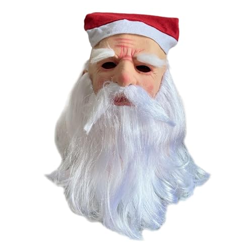 YIZITU Weihnachtsmanngesicht mit Nikolausmütze und Bart voller Kopf Gesicht für Weihnachten, Geburtstag, Hochzeit, Neujahrsparty YIZITU Weihnachtsmanngesicht mit Nikolausmütze und Bart voller Kopf Gesicht für Weihnachten, Geburtstag, Hochzeit, Neujahrsparty von YIZITU