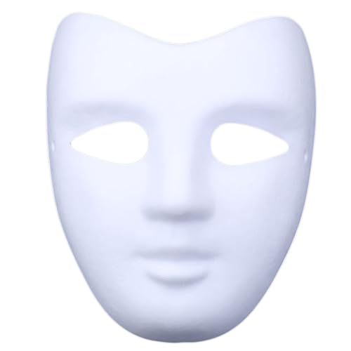 YIZITU Weiße Maske Blindmalerei Maske Blindkostüm Vollgesichtsfarbe Weiß Einfach Für Dekorationen Papier Um Volle Gesicht Zu Dekorieren von YIZITU