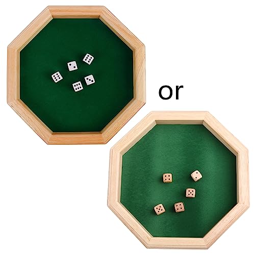 YIZITU Würfel Tablett Achteckige Metallwürfel Rolling Tablett Mit Filzlagerhalter Für RPG Tischspiele Holzkosmetik Für C Rolling Wood Holz Mit Filzlagerhalter RPG Tischspiele Kosmetik von YIZITU