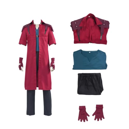 YJCOS Dante Cosplay-Kostüm für Herren, Halloween, Teufel, roter Trenchcoat, schwarze Hose, Outfits YJCOS Dante Cosplay-Kostüm für Herren, Halloween, Teufel, roter Trenchcoat, schwarze Hose, Outfits von YJCOS