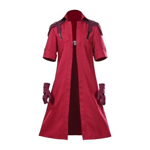 YJCOS Dante Cosplay-Kostüm für Herren, Halloween, Teufel, roter Trenchcoat mit Handschuhen, Rot/Ausflug, einfarbig (Getaway Solids), XL von YJCOS