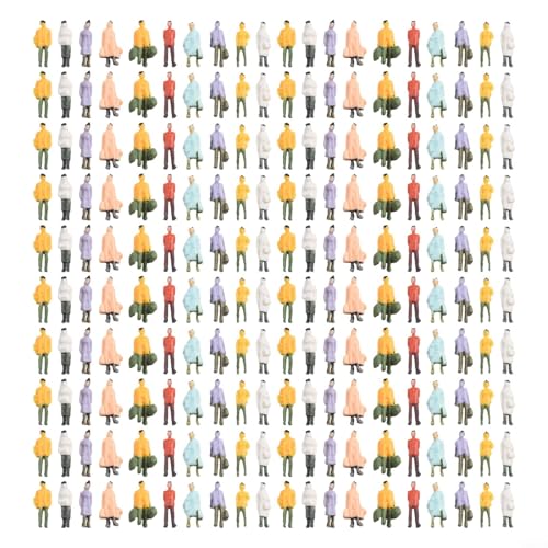 87 Maßstab bemalte Passagierfiguren 100/200 Stück für Modellbahnhofsdekoration (200 Stück) von YJDOORPLAY