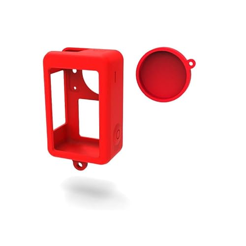 2in1 Silikonhülle Schutzhülle Kratzfest Stoßfest for DJI OSMO Action 3 /Action 4 Sportkamera Zubehör(RED Color) von YJDTESVC