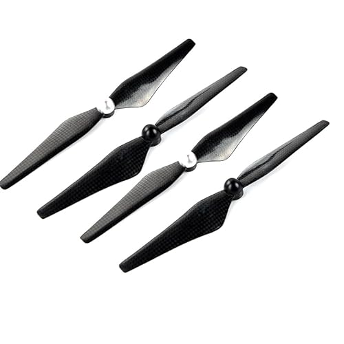 4 Stück Kohlefaser-Propeller 9450, selbstsichernde Klinge, CW CCW-Propeller for DJI Phantom 3 Standard/Professional/Advanced Drone(Black Silver) von YJDTESVC