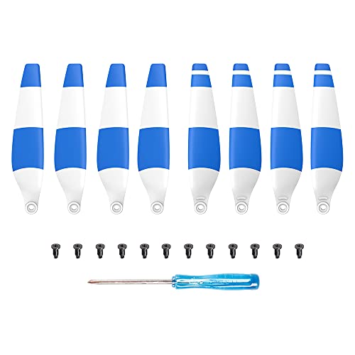 8/16 PCS Propeller Drone Blade Light Weight Quick Release Props Blade Screw Wing for DJI Mini 3 Drone Zubehör(8pcs Blue-White) von YJDTESVC
