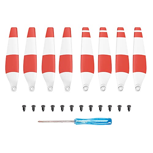 8/16 PCS Propeller Drone Blade Light Weight Quick Release Props Blade Screw Wing for DJI Mini 3 Drone Zubehör(8pcs Red-White) von YJDTESVC