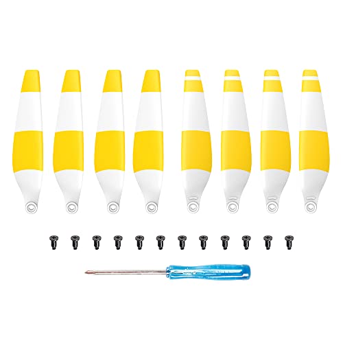 8/16 PCS Propeller Drone Blade Light Weight Quick Release Props Blade Screw Wing for DJI Mini 3 Drone Zubehör(8pcs Yellow-White) von YJDTESVC