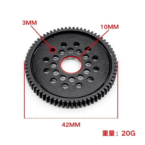 Metall 63T 64T 66T 68T 71T 54500 Stirnrad und Zahnradhalterung Hochgeschwindigkeitsgetriebesatz for Tamiya TT-02 TT02 1/10 RC Auto-Upgrade-Teile(68T) von YJDTESVC