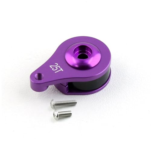 YJDTESVC 1 x 25T Aluminiumlegierung, verstellbare Dämpfung, Servo-Armhupe, 1/3-Loch-Stil für 1/10 RC Crawler Auto, TRX, TRX4, TRX6, Upgrade-Teile (1 Loch, lila) von YJDTESVC
