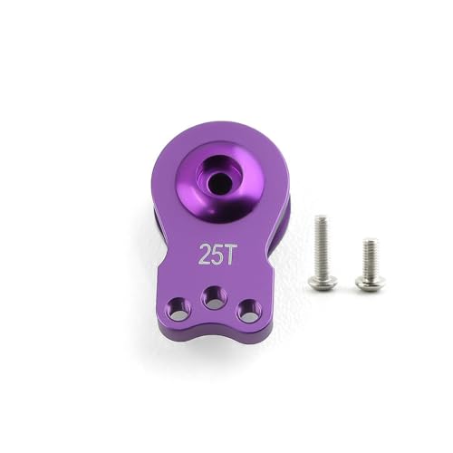 YJDTESVC 1 x 25T Aluminiumlegierung, verstellbare Dämpfung, Servo-Armhupe, 1/3-Loch-Stil für 1/10 RC Crawler Auto, TRX, TRX4, TRX6, Upgrade-Teile (3-Loch lila) von YJDTESVC
