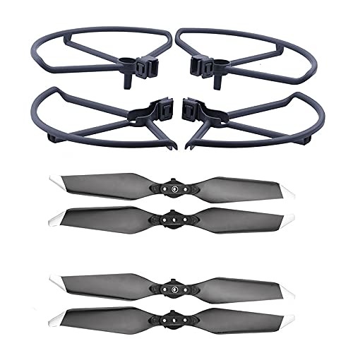 YJDTESVC 8330 8331 Propeller- und Requisitenschutzpaket, Schnellverschluss, geräuscharmer Propellerschutz, Klingenstoßstange for DJI Maivc Pro Platinum(8331 White ad Bumper) von YJDTESVC