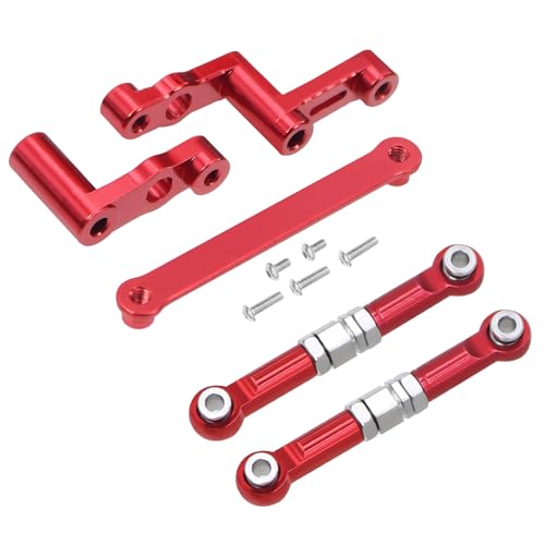 YJDTESVC CNC Aluminum Modification Steering Link Group Assembly Tie Rod for 1/16 MJX Hyper Go 16207 16208 16209 16210 H16 H16BM RC Parts (Red Set) von YJDTESVC