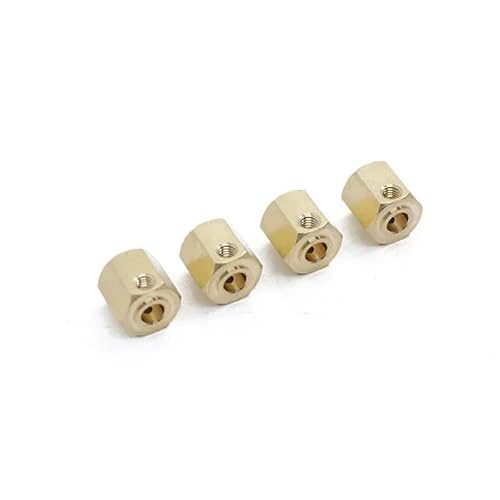 YJDTESVC Erweiterter Sechskant-Adapter aus Messing, 12 mm, mit Radachse für YK4082, YK4102 und 4103 YiKong RC Crawler, Upgrade-Teile, 4 Stück (B) von YJDTESVC