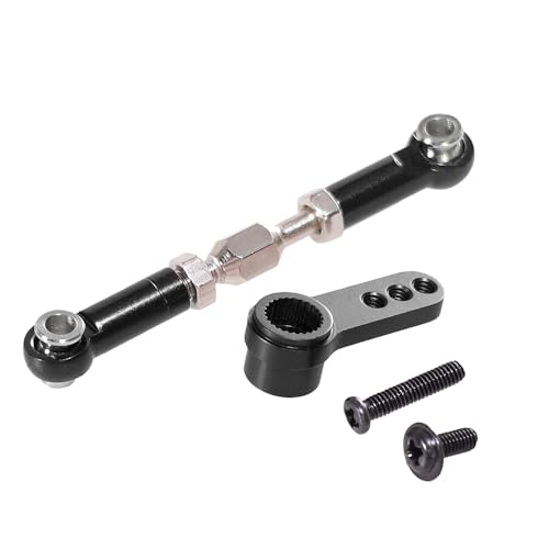 YJDTESVC Metall-Lenkstange für ferngesteuertes Auto, Lenkanschluss, Servoarme für MJX Hyper Go 1/16 16207 16208 16209 16210 H16(Zwart) von YJDTESVC