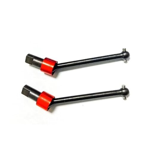 YJDTESVC Metall-Teile-Set, Lenkblöcke, Querlenker, für Trxs, LaTrax Teton, 1/18 RC Auto (Antriebswelle, rot) von YJDTESVC