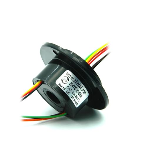 YJDTESVC Mini Hole 10 mm Hollow Slip Ring, 6 Kanäle, 2 A, leitfähig, elektrisch, Slipring Rotary Dichtung, Verbindungsstück, 240 V AC/DC ZHT010-06A (5 Stück) von YJDTESVC