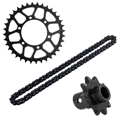 YJDTESVC Mittlerer Karbonstahl 10T Vorderradgetriebe + 7075T Aluminium 36T Hinterradgetriebe + 70-teilige Kettenradkette Set für LOSI-1/4 Promoto-MX Motorrad (36T 10T Getriebekette) von YJDTESVC