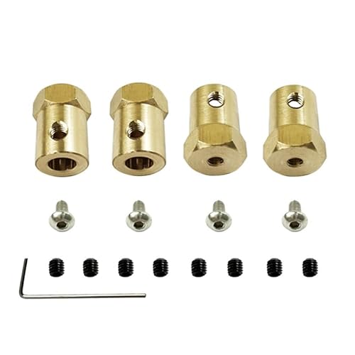 YJDTESVC Sechskantnabenadapter aus Metall, 5 mm auf 12 mm, 4 Stück, Kombination für RC-Auto-Upgrade-Teile MN128 MN86 MN86S 1/12 von YJDTESVC