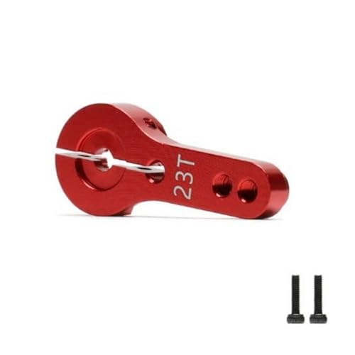 YJDTESVC Servo-Hupenarm aus Metall, 23T, Aluminium, für Futaba Savox Xcore HL HD Power JX SPT Dspower, Roboter, Autoteil für Drohne DIY (Servo Arm-Red) von YJDTESVC