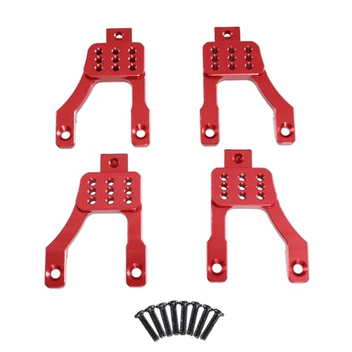 YJDTESVC Stoßdämpferhalterungen vorne und hinten aus Metall für RC Auto MN 1/12 MN128 MN86 G500, Verbesserung des Dämpfungsturms, Stoßdämpfer vorne und hinten (Rood) von YJDTESVC