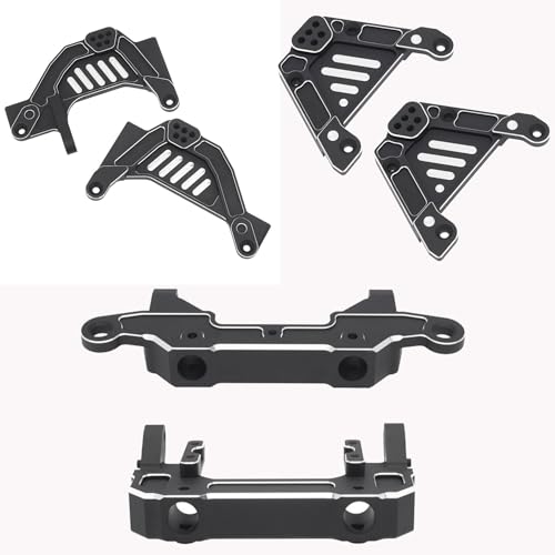 YJDTESVC Stoßstangenhalterung für Stoßdämpfer vorne und hinten, CNC-Aluminium, für 1/6 RC Crawler Axial SCX6 Jeep JLU Wrangler, Upgrade-Zubehör (Fromt Bumper Mount) von YJDTESVC