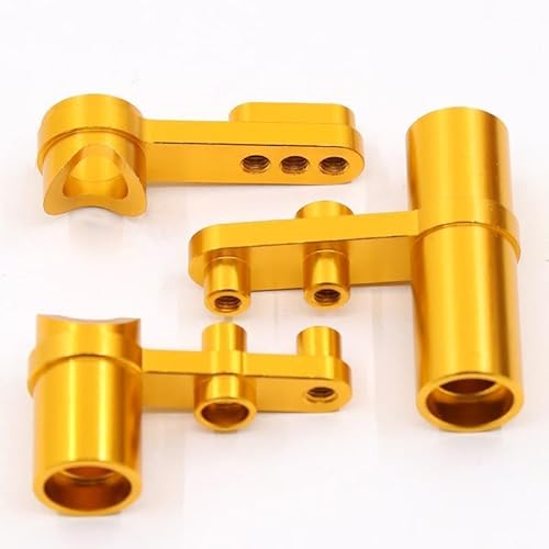 YJDTESVC Upgrade-Set für Lenkungskombination aus Aluminiumlegierung HSP 1/10 102040 122040 (02075.02074) 102057 122057 (02025. für 94123 94111 94107(102057-102057-102057-) 3 Stück - Gold) von YJDTESVC