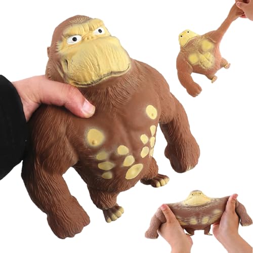 Gorilla-Figur zum Stressabbau,Tiere, Latex Monkey Gorilla Toys, Anti-Angst-Reizbarkeits-Gorilla-Spielzeug, Weiches Squeeze-Spielzeug, Geeignet für Freizeit,Stressabbau (Gorilla-L7.8IN) von YJHWLF